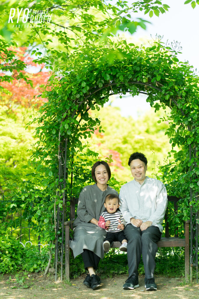 石橋文化センターで撮影した家族写真