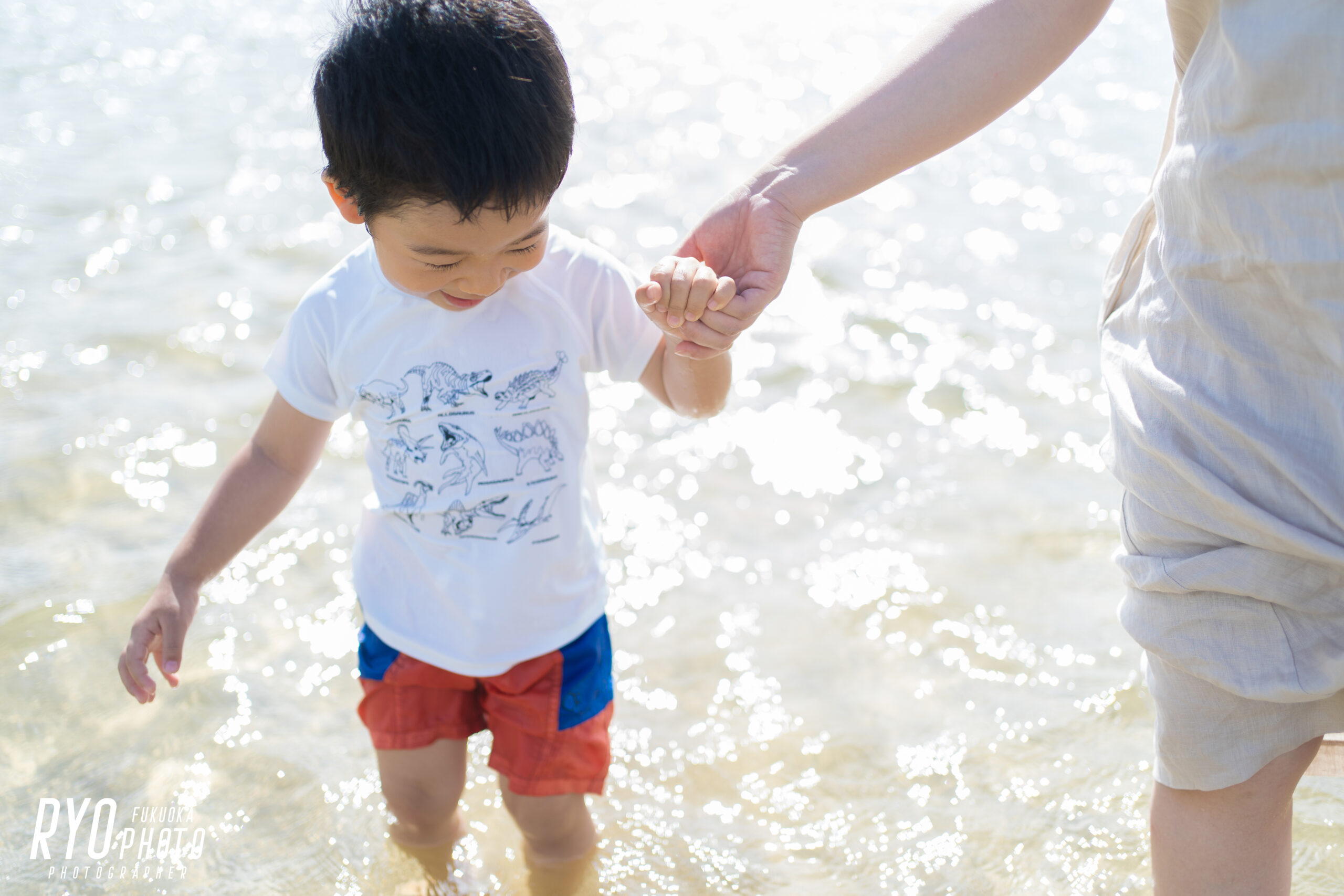 松浦市の大崎海水浴場で撮影した子供の写真