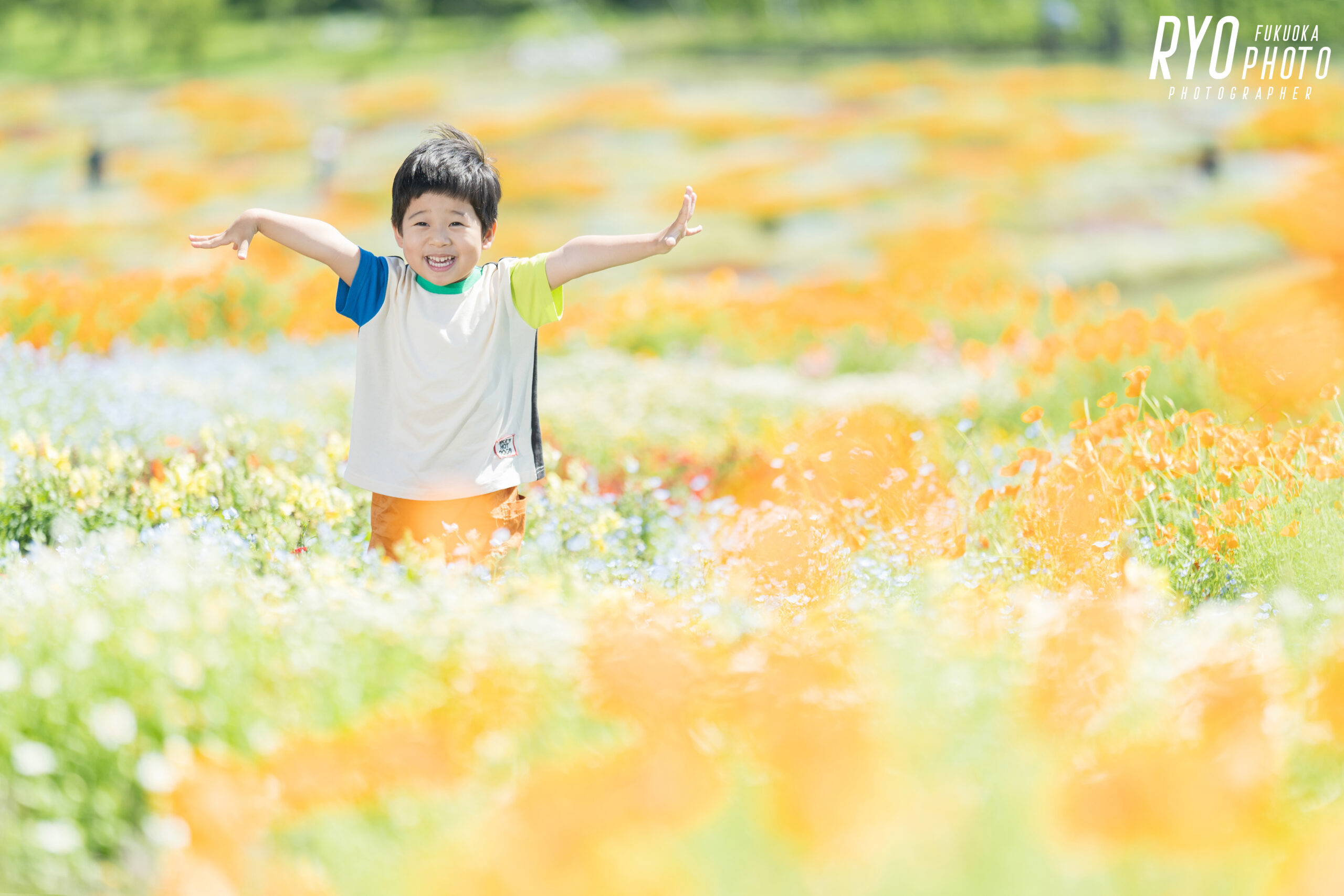 くじゅう花公園で撮影した子供写真